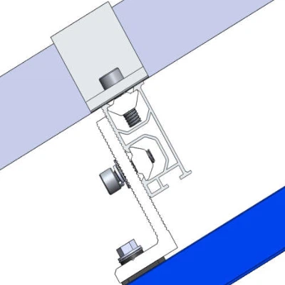 Structure de montage de toit en métal solaire de pieds de L