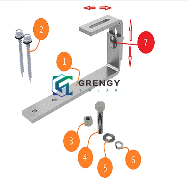 adjustable solar roof hook