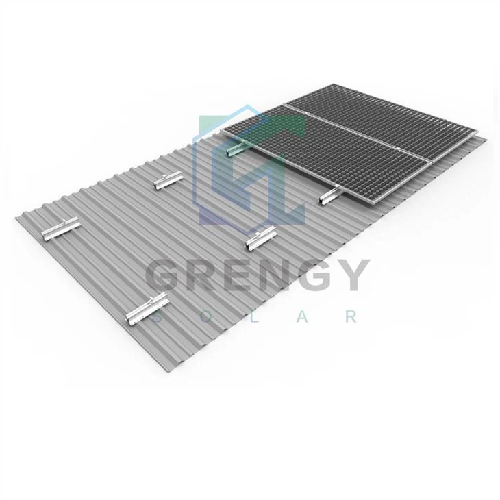 Rayonnage photovoltaïque léger sur toit en métal