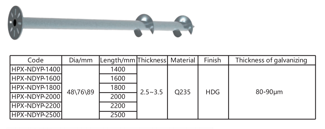 Galvanized Steel Solar Ground Screw Piles big blade Galvanized Steel Solar Ground Screw Piles big blade
