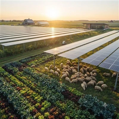 Rayonnage à panneaux solaires agricoles