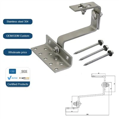 Crochets de montage de panneau solaire sur toit en tuiles